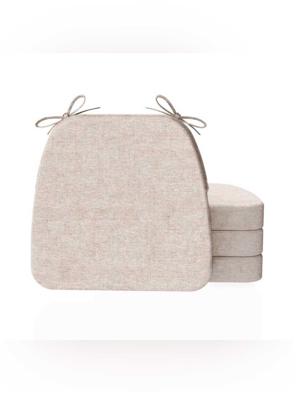 D-Shaped Seat Cushions with Ties (4-Pack) OATMEAL